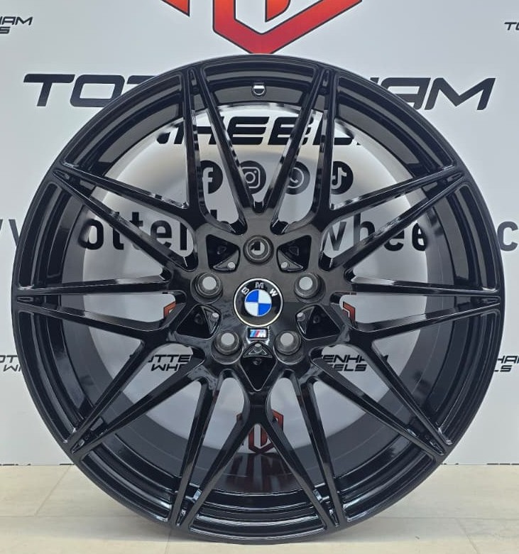 SET OF 4 BRAND NEW 19" BMW 666M STYLE ALLOY WHEELS GLOSSY BLACK 5X120 SINGLE REAR