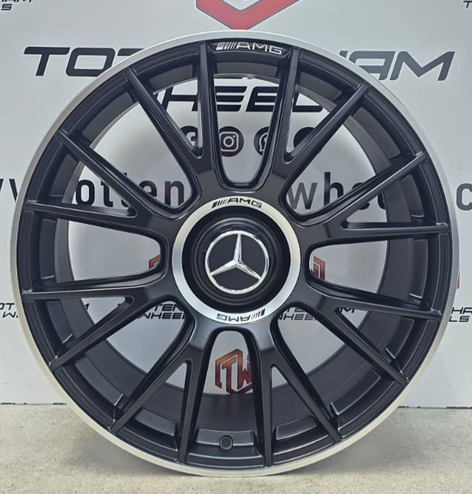 SET OF 4 brand New 20" MERCEDES C63 8 SPOKE AMG STYLE ALLOY WHEELS Satin Black Machine Lip