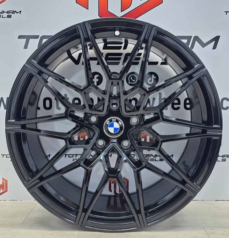 SET OF 4 BRAND NEW 19" BMW 826M STYLE ALLOY WHEELS GLOSS BLACK 5X112