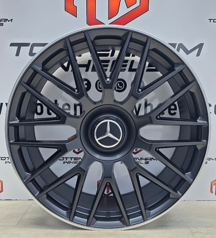 SET OF 4 brand New 20" MERCEDES C63 STYLE ALLOY WHEELS Satin Black Machine Lip