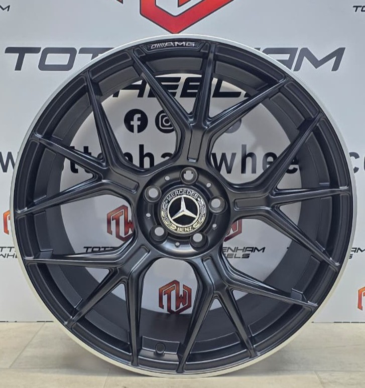 SET OF 4 brand New 20" MERCEDES GT S AMG STYLE ALLOY WHEELS Satin Black Machine Lip