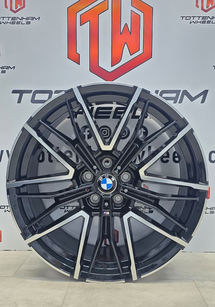 SET OF 4 BRAND NEW 19" BMW 951M STYLE ALLOY WHEELS GLOSSY BLACK DIAMOND CUT 5X120