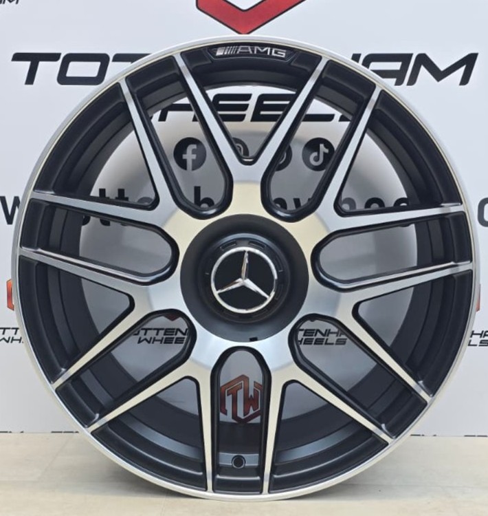 SET OF 4 BRAND NEW 19" MERCEDES E63 STYLE ALLOY WHEELS SATIN BLACK MACHINE LIP NON STAGGERED