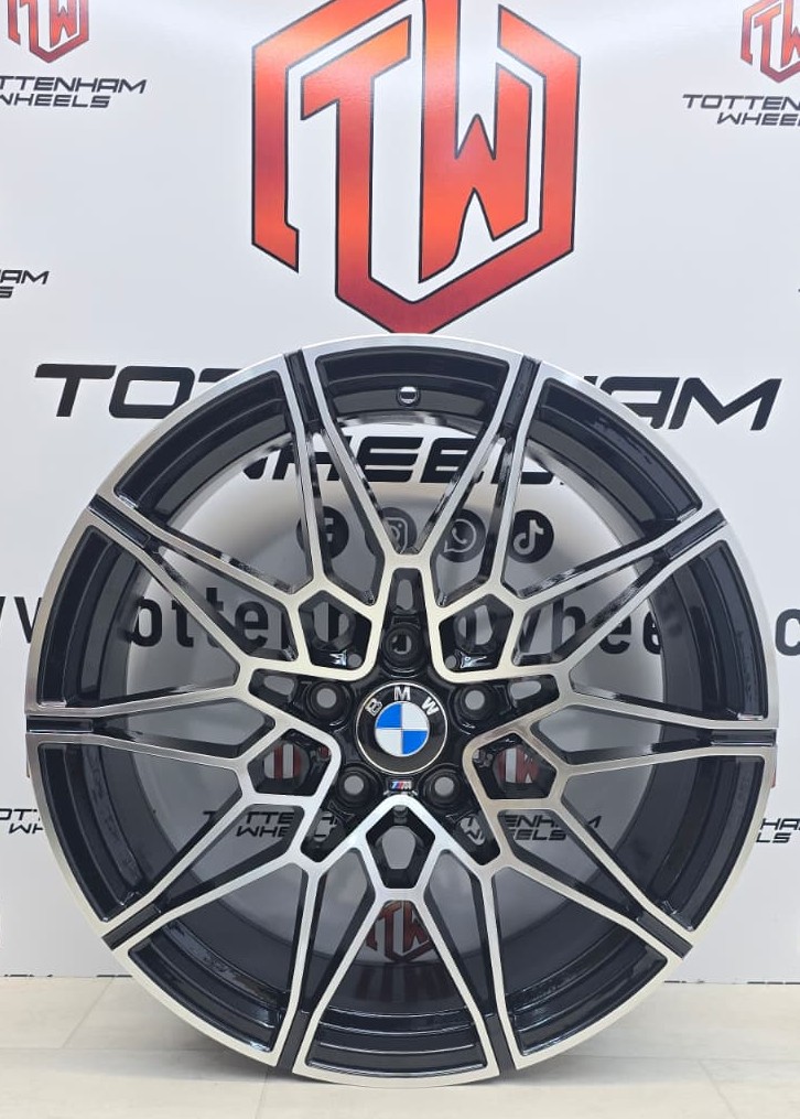 SET OF 4 BRAND NEW 20" BMW 826M STYLE ALLOY WHEELS BLACK MACHINE FACE 5X112