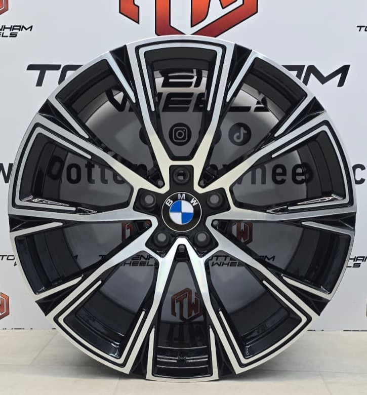 SET OF 4 BRAND NEW 19" BMW 862M STYLE ALLOY WHEELS BLACK MACHINE FACE 5X112