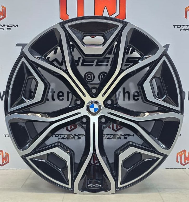 SET OF 4 BRAND NEW BMW IXI20 STYLE ALLOY WHEELS GLOSS BLACK DIAMOND CUT 5X120