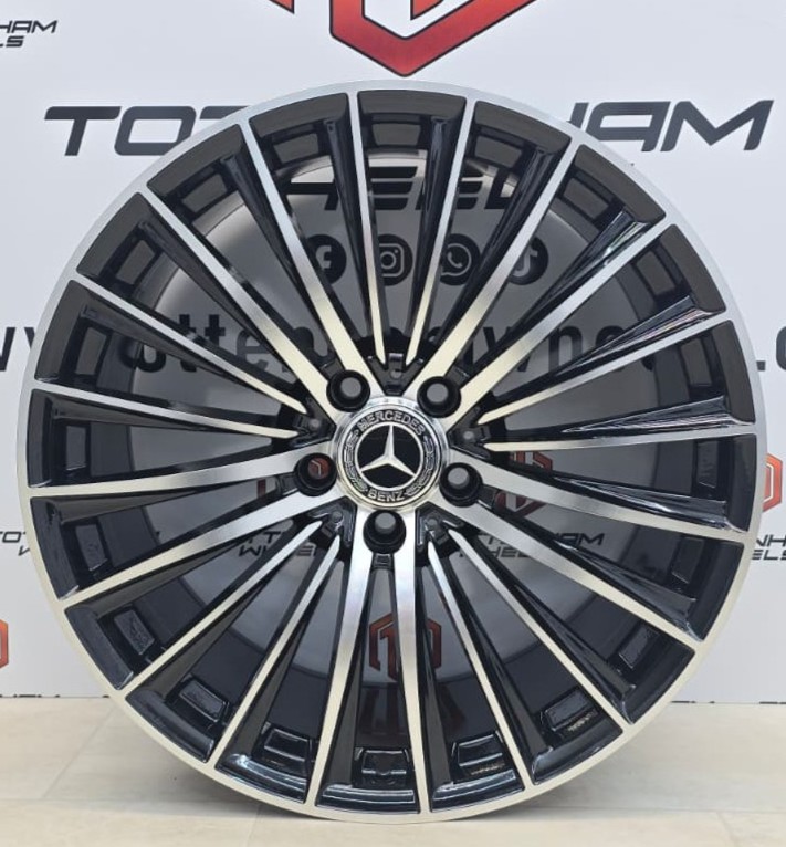 SET OF 4 brand New 20" MERCEDES TURBINE VS AMG STYLE ALLOY WHEELS GLOSS BLACK MACHINE FACE