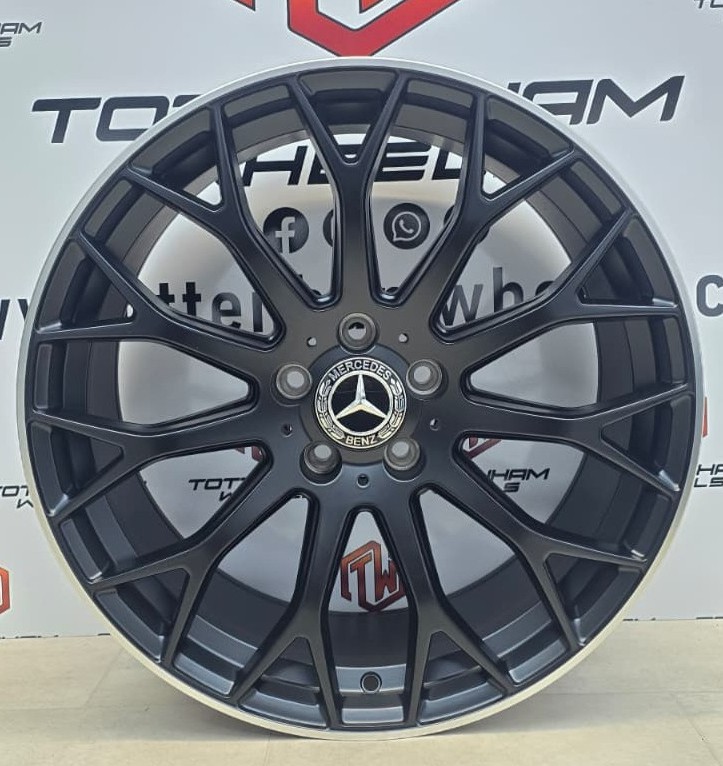 SET OF 4 brand New 20" MERCEDES GLC 63 Y SPOKE AMG STYLE ALLOY WHEELS Satin Black Machine Lip