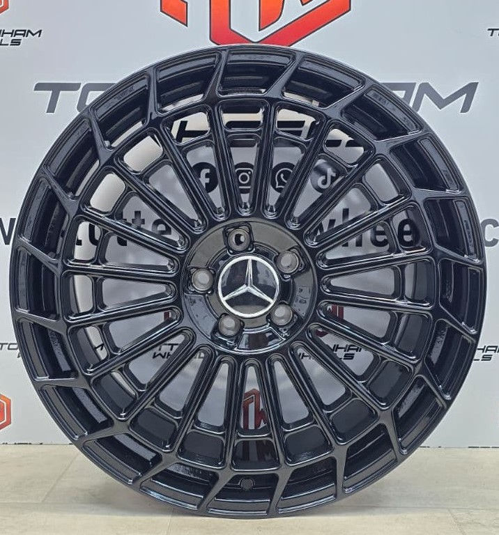 SET OF 4 BRAND NEW 19" MERCEDES MAYBACH MM01 STYLE ALLOY WHEELS GLOSS BLACK