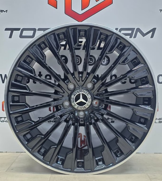 SET OF 4 BRAND NEW 19" MERCEDES TURBINE 3B STYLE ALLOY WHEELS GLOSS BLACK MACHINE LIP