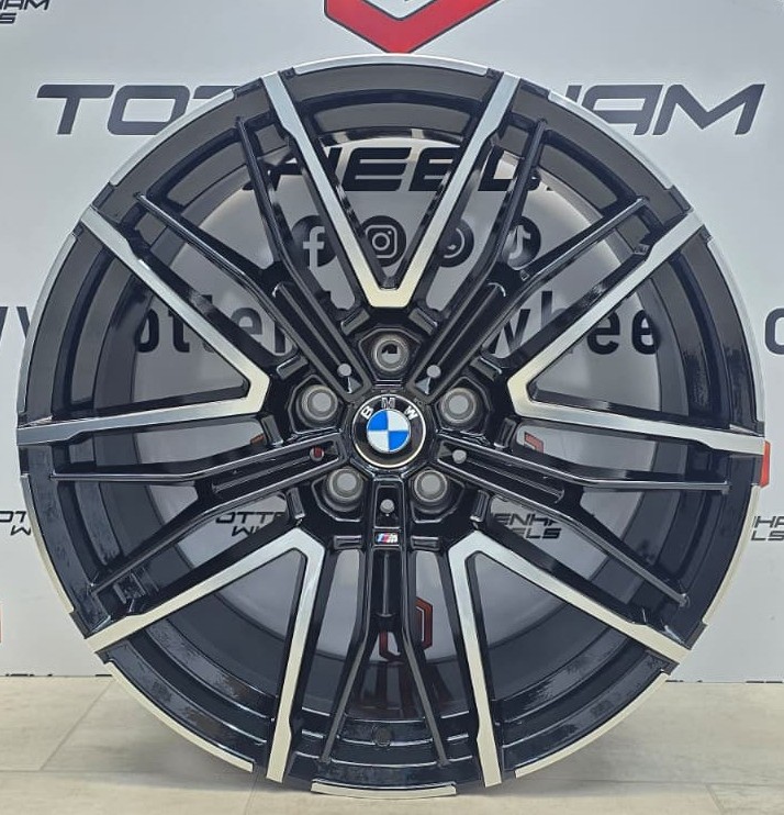 SET OF 4 BRAND NEW 19" BMW 951M STYLE ALLOY WHEELS BLACK MACHINE FACE 5X112