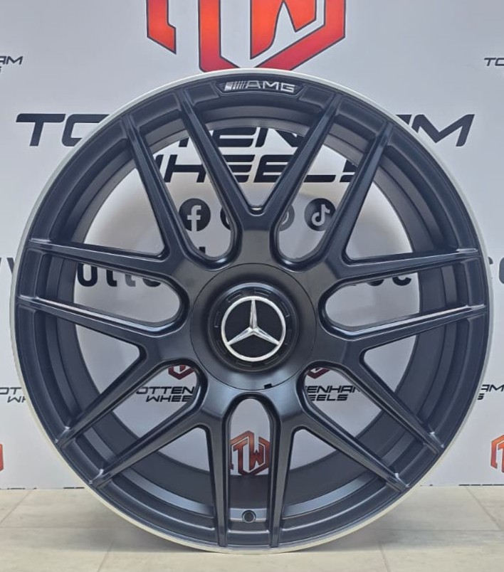 SET OF 4 BRAND NEW 19" MERCEDES E63 STYLE ALLOY WHEELS SATIN BLACK MACHINE LIP