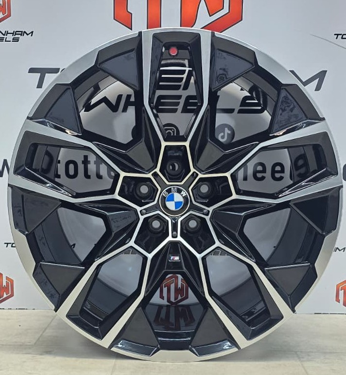 SET OF 4 BRAND NEW BMW 913M STYLE ALLOY WHEELS GLOSS BLACK DIAMOND CUT 5X120