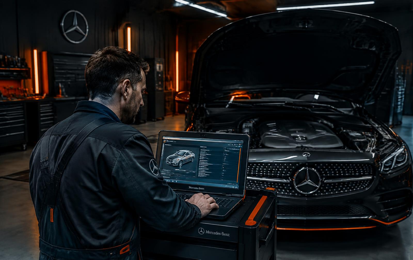 TW Automotive technician running diagnostics