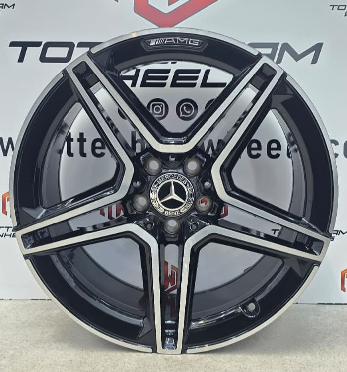 Set of 4 brand new 20" Mercedes AMG Style Alloy Wheels gloss black Diamond cut
